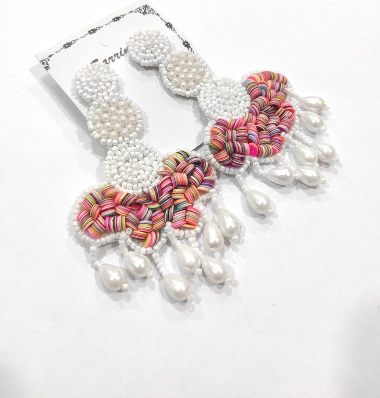 Multicolor Boho Seed Bead Chandelier Earrings