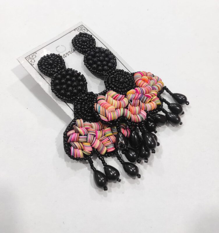 Colourful Handmade Fabric Drop Earrings