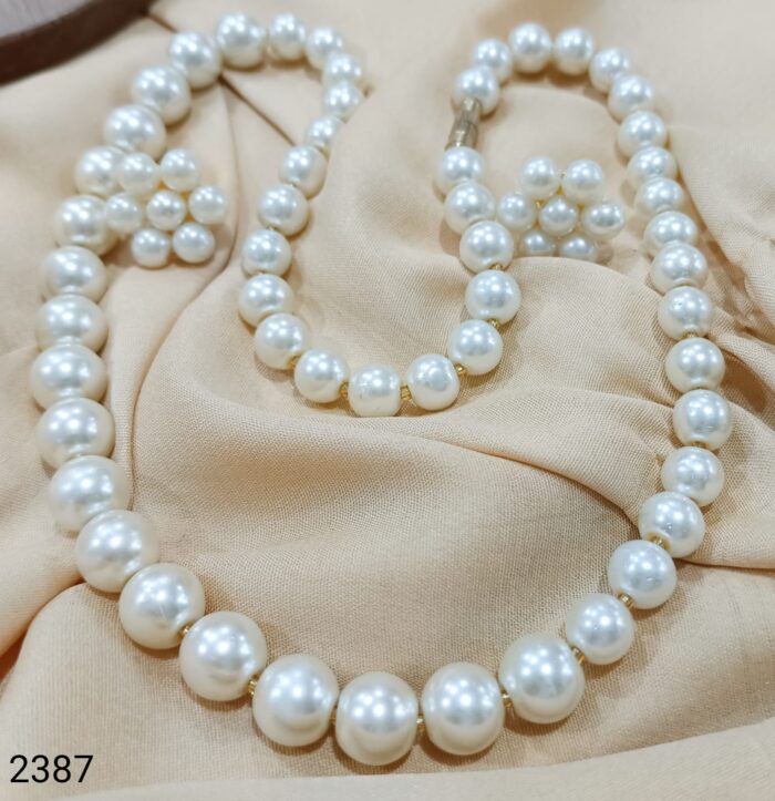 Elegant Pearl Necklace & Earring Set for Women and Girls