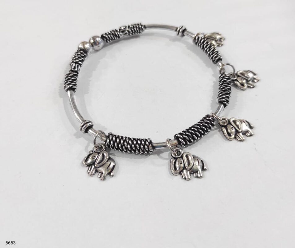 Minimal Oxidized Silver Statement Bangle