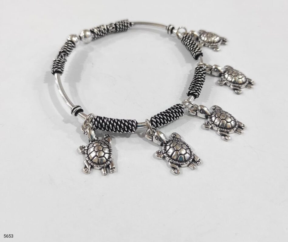 Handcrafted Oxidized Silver Bangle Bracelet
