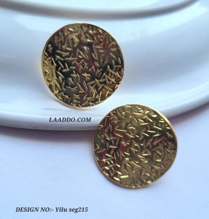 Round Anti-Tarnish 18K Gold Plated Stud Earrings