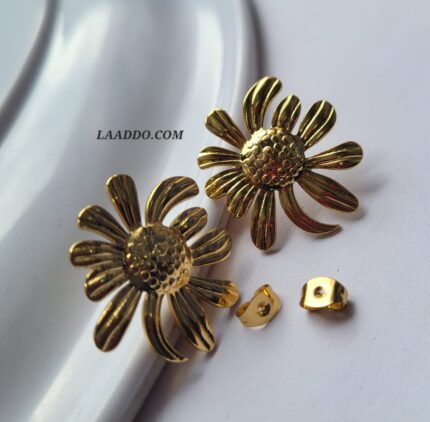Gold-Plated Floral Drop Earrings STAINLESS STEEL ANTI-TARNISH Jewellery