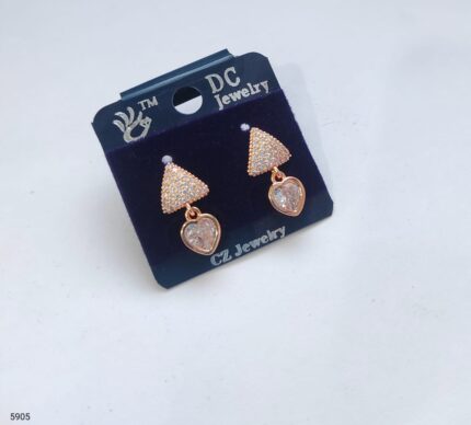Classic Rose Gold-Plated Drop Earrings with Cubic Zirconia