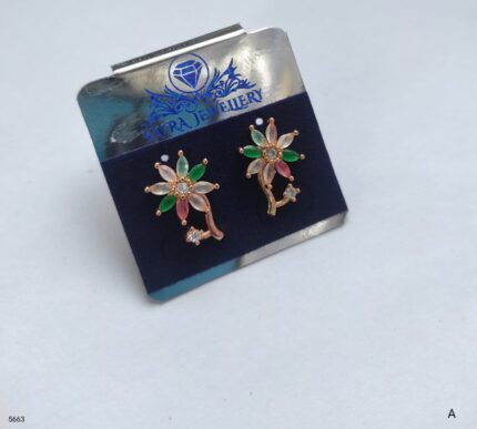 Ad Multicolor Floral Earrings Studs for Women