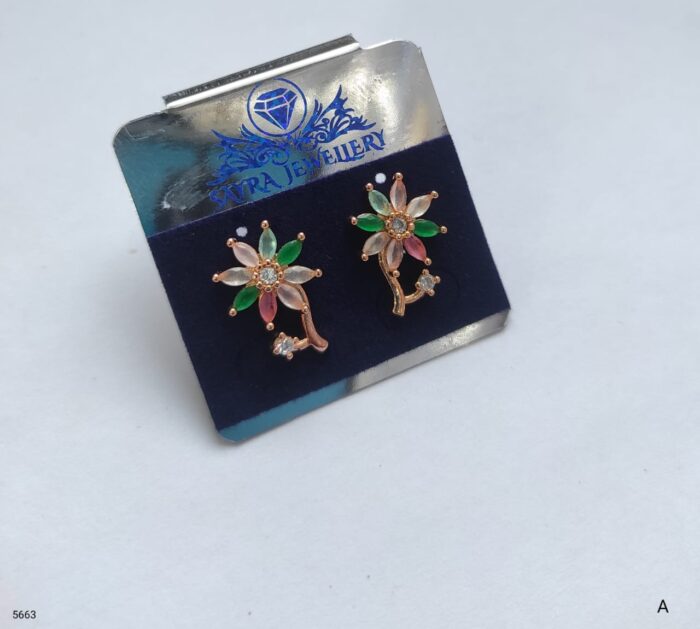 Ad Multicolor Floral Earrings Studs for Women