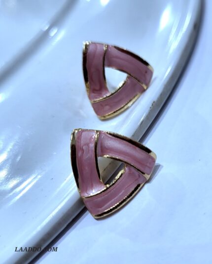 Imported Korean TriangleBurst Enamel Stud Earrings