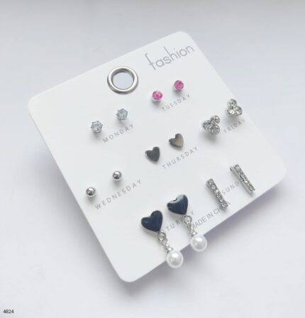 Everyday Glamour: 6-Piece Assorted Alloy Stud Earring Set
