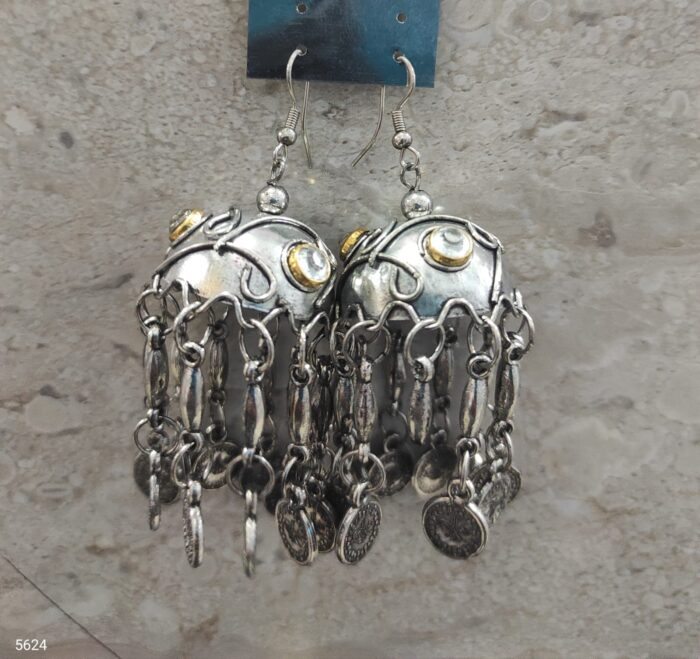 Black metal earrings