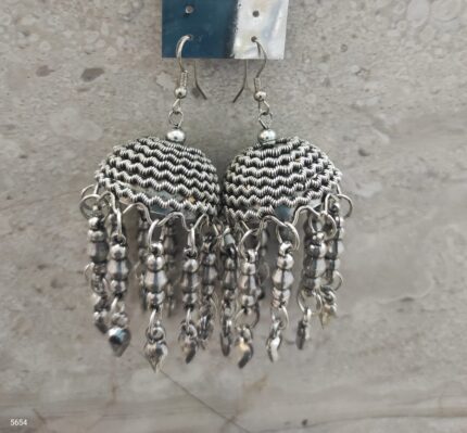 Mada Sasa Metal Jhumki Earrings