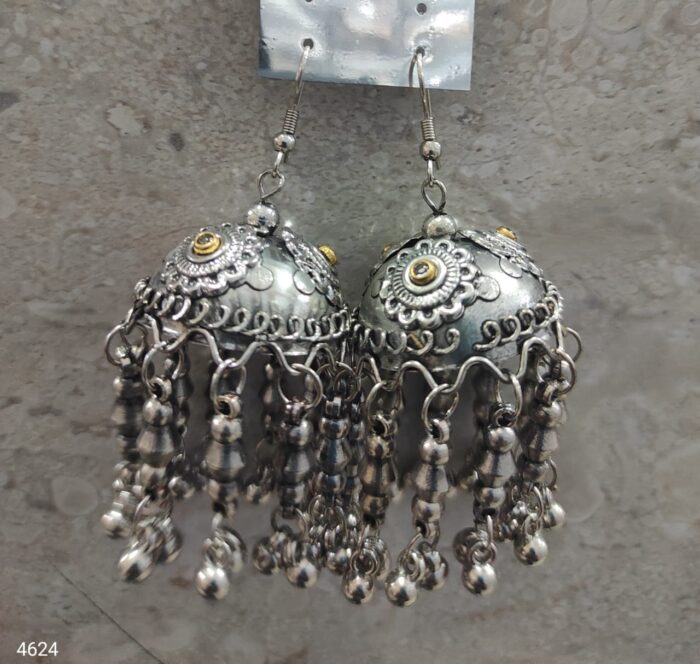 Oxidised Jhumka Earrings