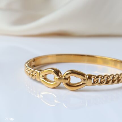 Sleek Twist Gold Plated Bracelet