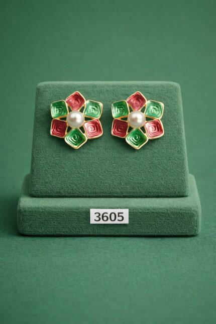 Anti Tarnish Meena Earrings