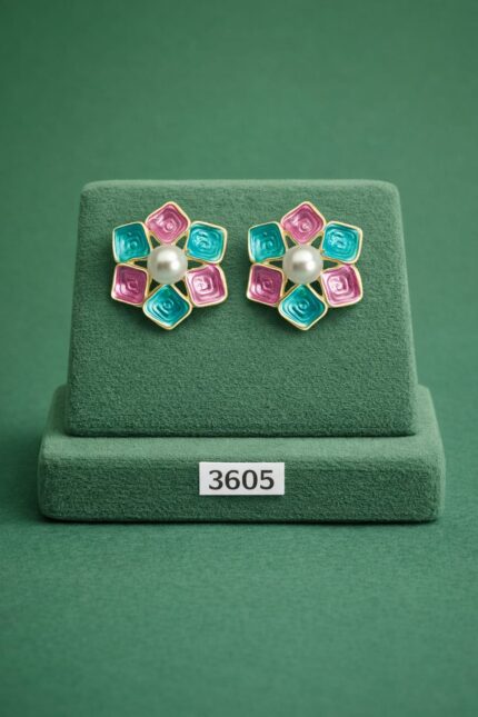 Anti Tarnish Meena Earrings