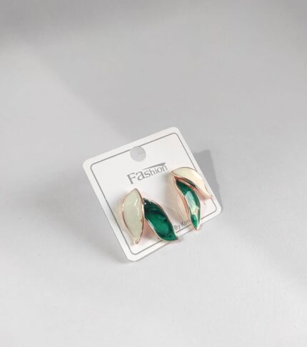 Leaf Earrings for Women Green