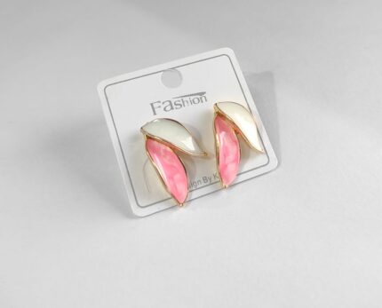 Leaf Earrings for Women Pink