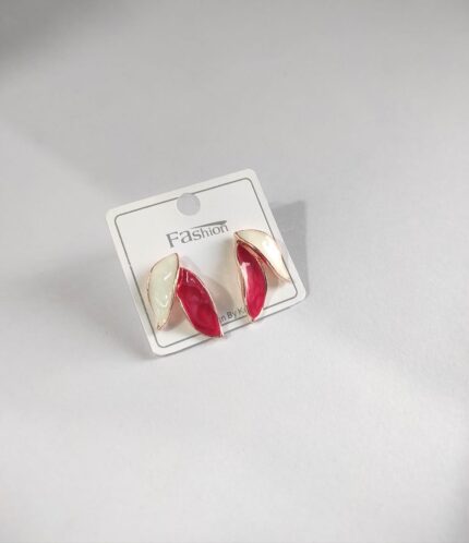 Leaf Earrings for Women Red