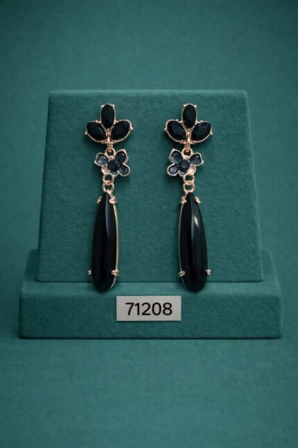 Fresh Vibes Western Style Long Hanging Bottle Green Earrings for Girls