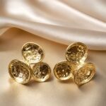 Luxury Hammered Gold-Tone Statement Stud Earrings