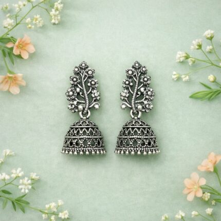 oxidise jhumki and earrings