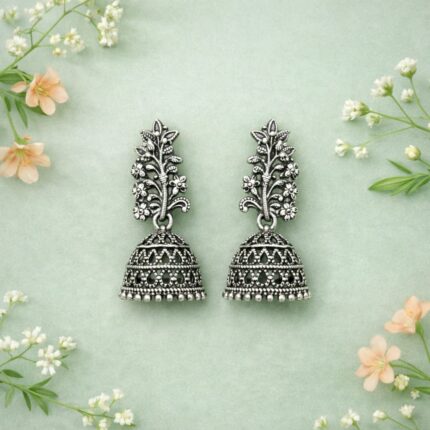 oxidise jhumki and earrings