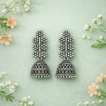 oxidise jhumki and earrings