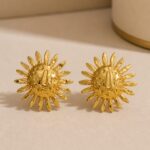 Stylish Gold Sun Earrings