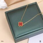 Ruby Red Clover Necklace