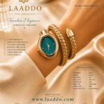 Luxury Gold Snake Wrap Bracelet Watch for Women – Turquoise Dial Stylish Fashion Watch