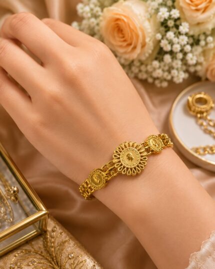 Luxury Vintage Gold Bracelet for Women | Premium Designer Floral Kada