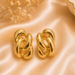 Luxury Gold Chain Knot Statement Earrings