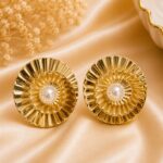 Luxury Pearl Sunburst Statement Earrings