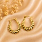Luxury Gold Scalloped Hoop Earrings for Women
