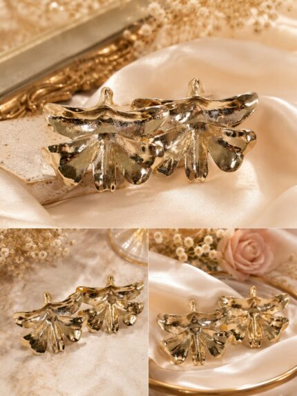 Luxury Gold Statement Earrings for Women | Abstract Korean Style Earrings | Trendy Fashion Jewellery