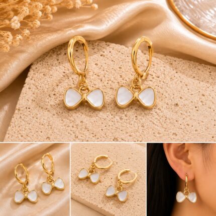 Luxury Gold Bow Hoop Earrings for Women