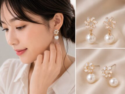 Luxury Pearl Drop Crystal Earrings for Women