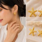 Luxury Gold Starfish Stud Earrings for Women
