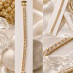 Luxury Gold Crystal Tennis Bracelet for Women – Premium Party & Wedding Jewellery