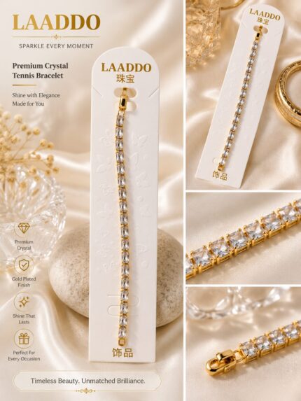 LAADDO Crystal Tennis Bracelet