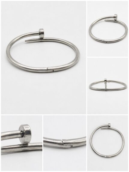 ✨ Silver Nail Bangle Bracel