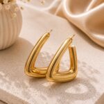 Designer Geometric Gold Earrings