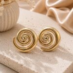 Minimalist Gold Swirl Earrings