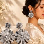✨ Silver Sunburst Statement Earrings ✨