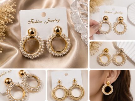 Golden Spiral Statement Earrings for Women | Vintage Textured Swirl Fashion Earrings