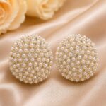 Luxury Pearl Crystal Dome Stud Earrings