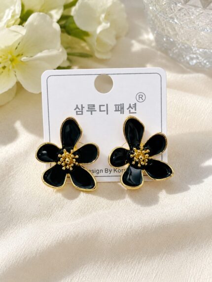 🌼 Midnight Blossom Earrings ✨