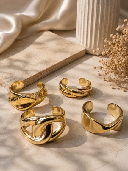 ✨ Golden Cuff Bracelet Collection –combo set of 4 bracelets