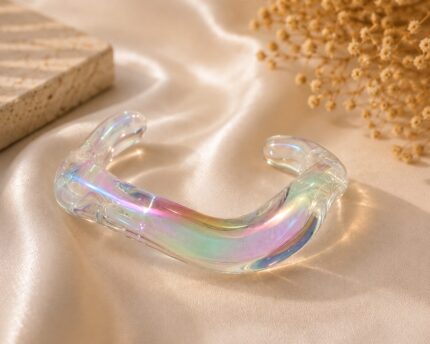 ✨ Crystal Aurora Wave Cuff Bracelet ✨