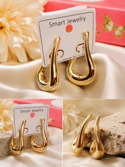 ✨ Golden Teardrop Statement Earrings ✨