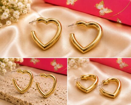 💛 Golden Heart Hoop Earrings 💛